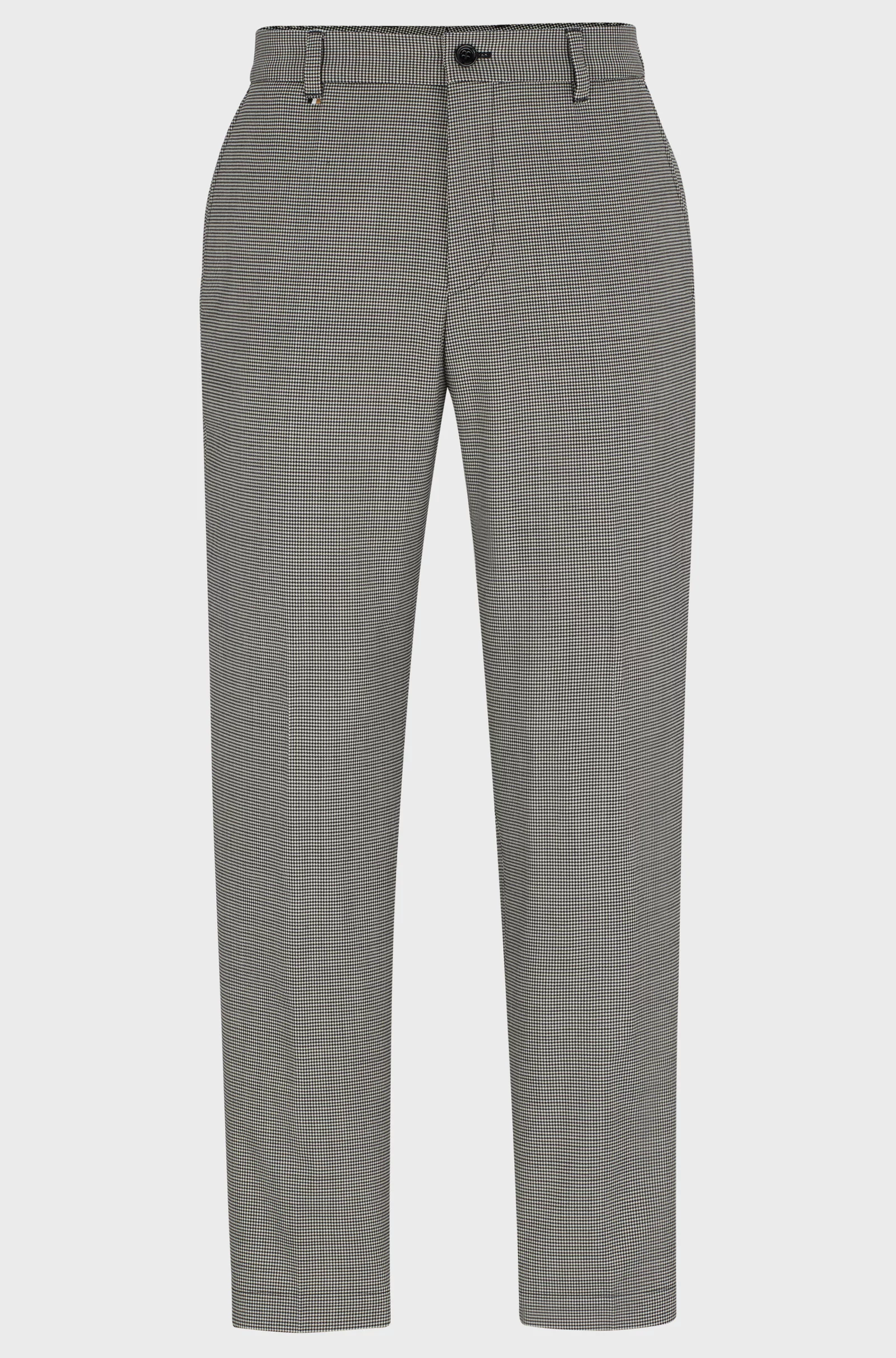 Hugo Boss Relaxed-Fit Trousers in a Houndstooth Virgin-Wool Blend  display picture 1