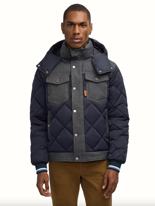 Scotch & Soda Oren Hybrid Removable Hood Denim Puffer DENIM