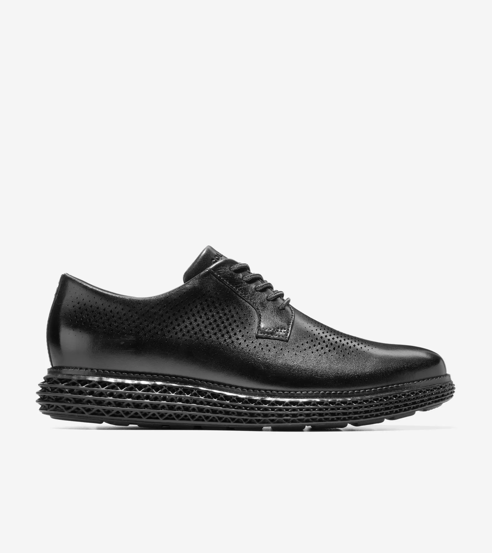 COLE HAAN ZERØGRAND Laser Wingtip Men's Black Oxford Shoes